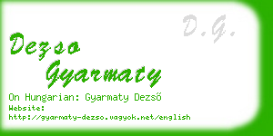 dezso gyarmaty business card