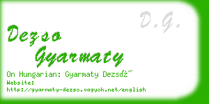 dezso gyarmaty business card